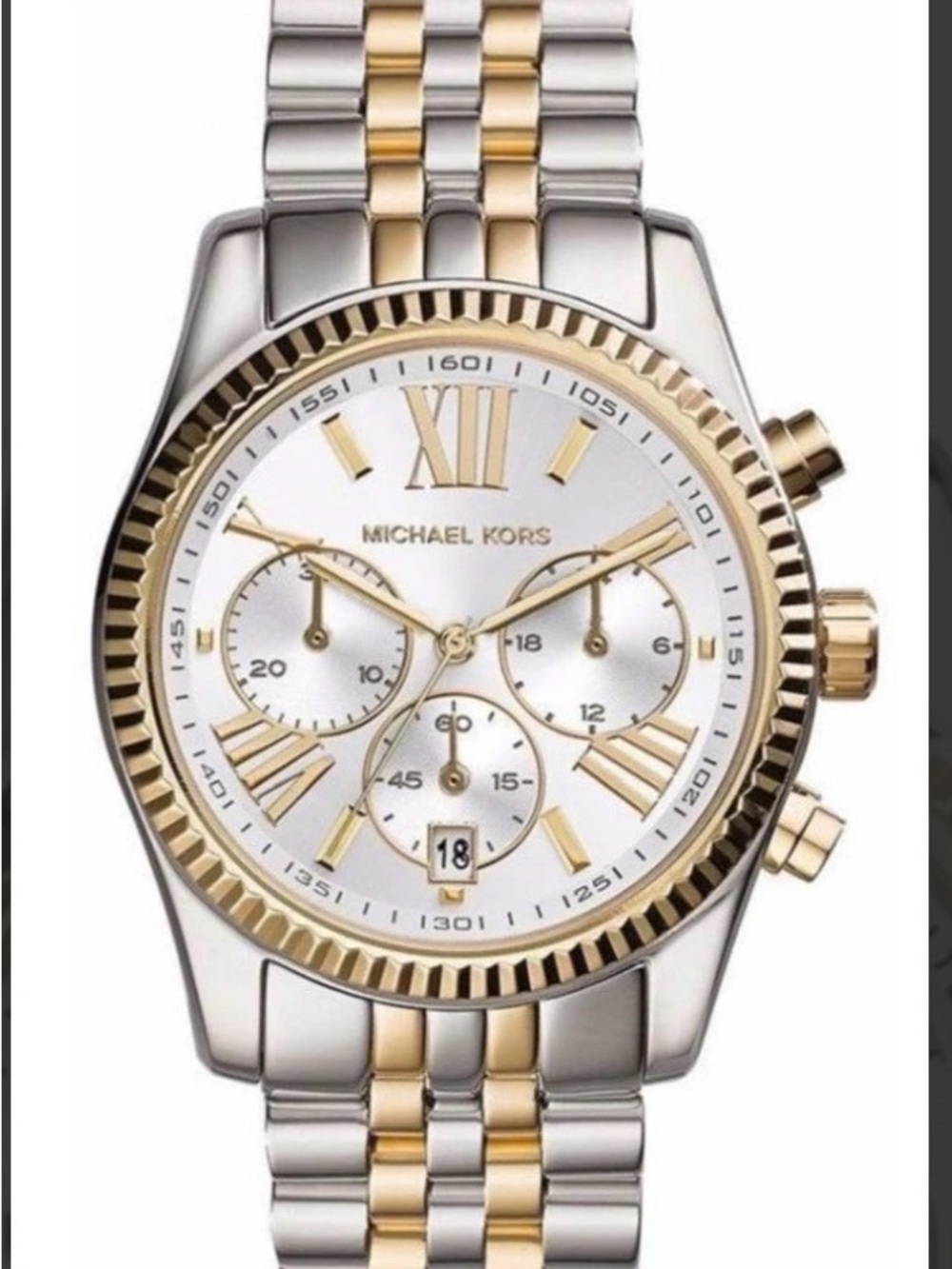 Michael Kors women’s  Two-Tone Gold and Silver Stainless Steel Chronograph